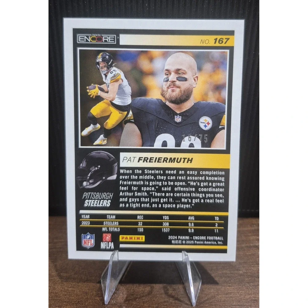 2024 Encire Pinnacle Pat Freiermuth #167‎ Purple /75 Pittsburgh Steelers